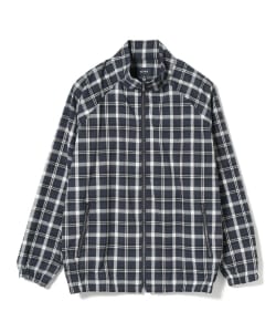▲BEAMS / シアサッカー ジップ スタンドカラー