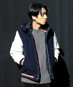 ▲BEAMS / フリース フード スタジャン