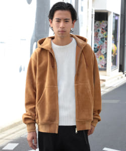 ▲BEAMS / ニット コーデュロイ フード ブルゾン