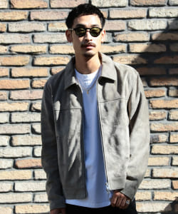 BEAMS / レザージップ ブルゾン