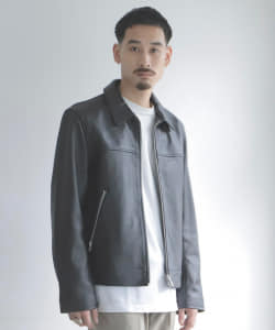 BEAMS / レザージップ ブルゾン