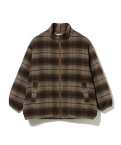 GOLD / Alpaca Wool Shaggy Check Track Jacket