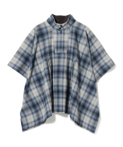 ▲AiE / TL Poncho Cotton Shadow Plaid Flannel Shirt