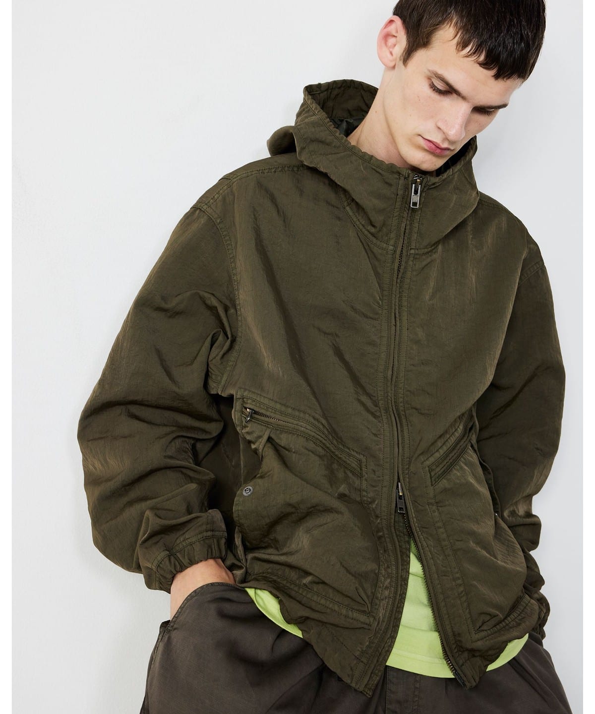 �y4/16�l�����zGarment Dye Hood Blouson �u���]�� MEN OLIVE L