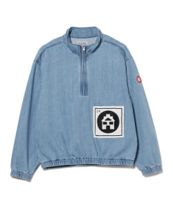 ▲C.E / Bleached Denim Half Zip Jacket