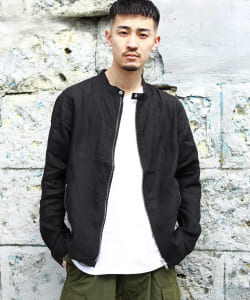 ▲BEAMS / リネン シングル ライダース ジャケット