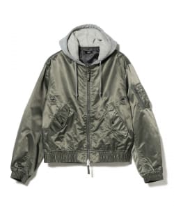 フェイクレイヤード フライトジャケット【ワイドショートフィット】