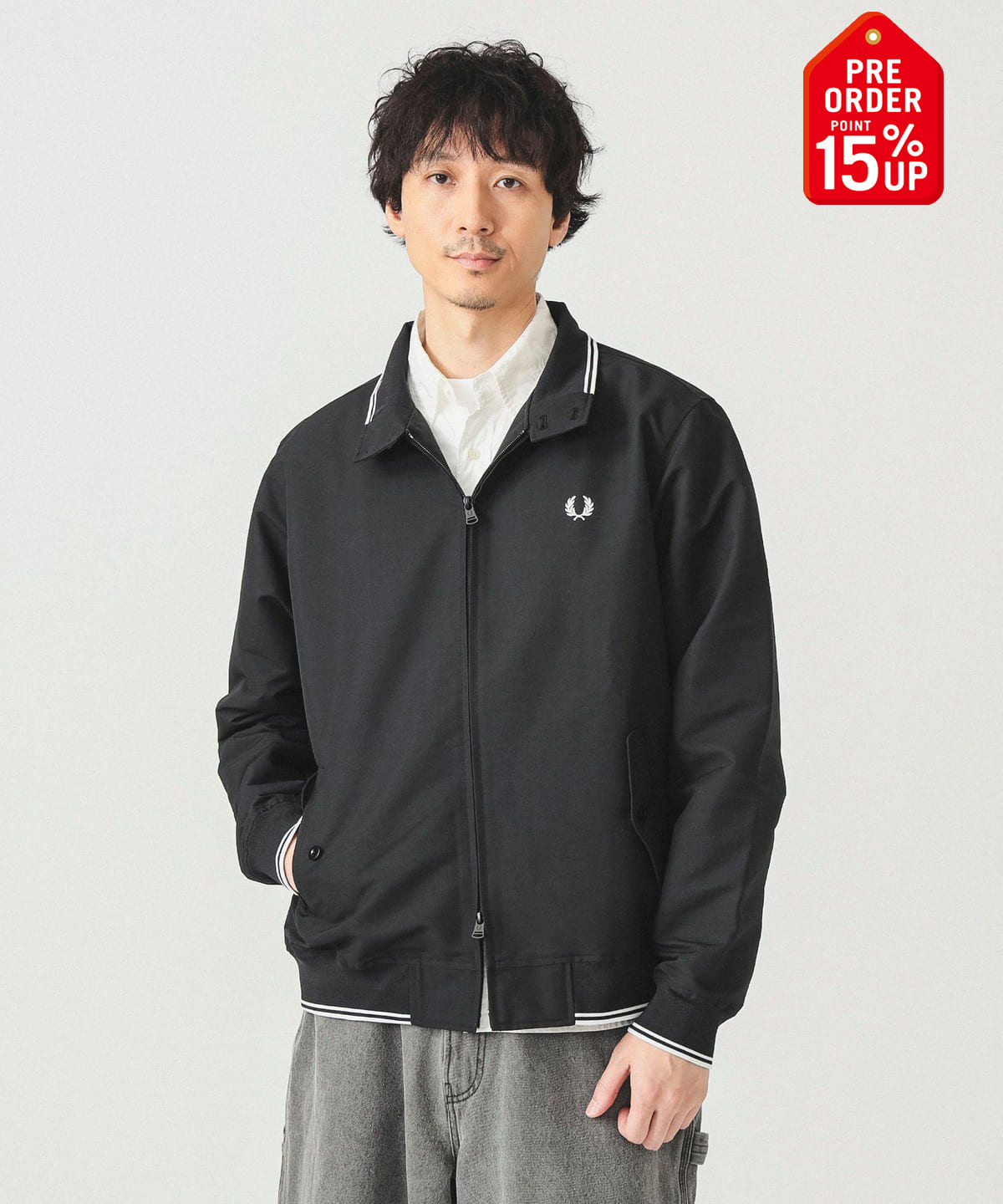 【+15%ポイントUP】【別注】FRED PERRY フレッド ペリー / ハリントン ジャケット 25FW ブルゾン MEN BLACK XL 【+15%ポイントUP】【別注】FRED PERRY フレッド ペリー / ハリントン ジャケット 25FW ブルゾン MEN BLACK XL