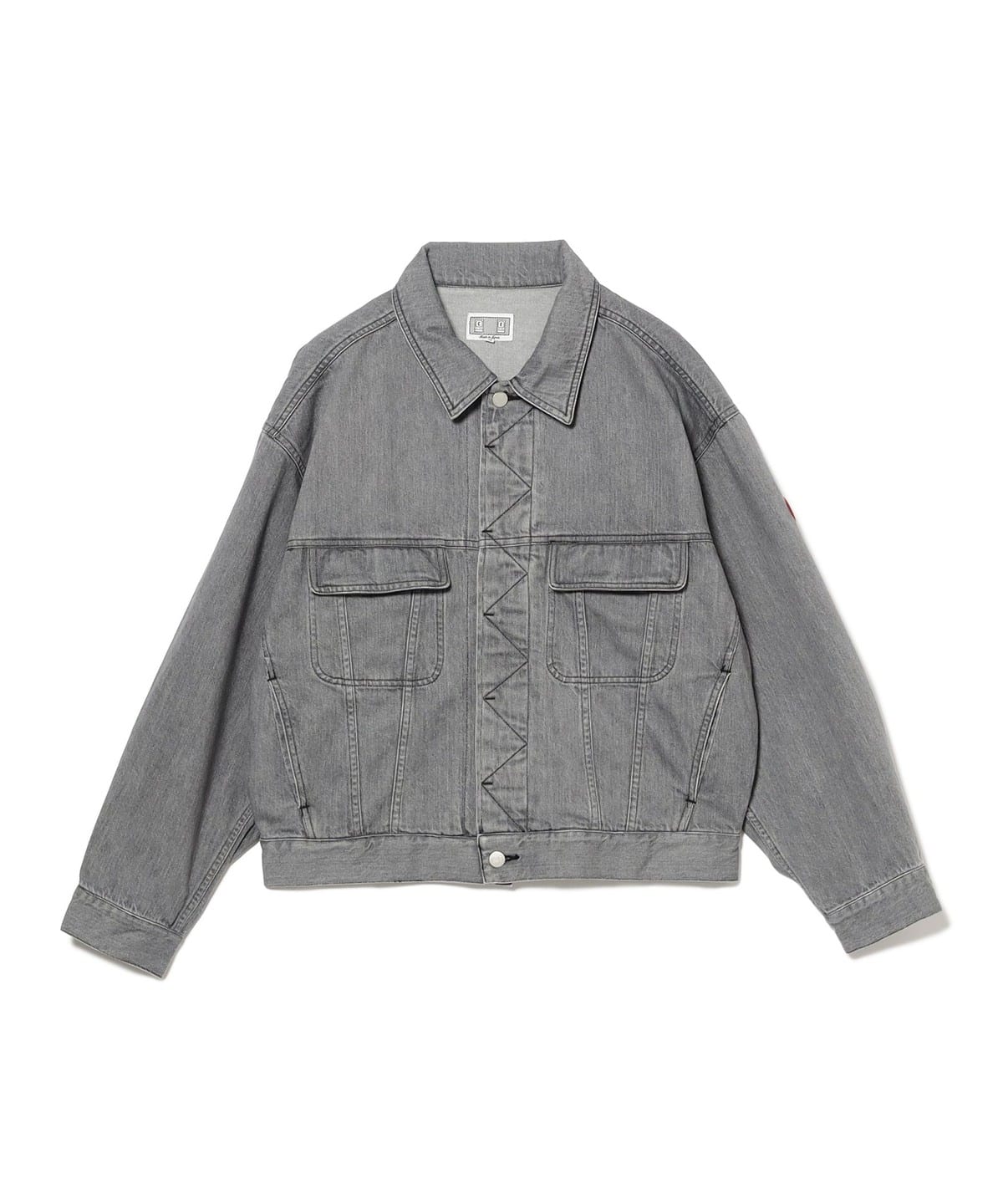 C. E シーイー / WASHED BLACK DENIM TRUCKER JACKET ブルゾン MEN GREY L