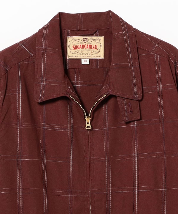 SUGAR CANE / RAYON COTTON GABARDINE CHECK SPORTS JACKET