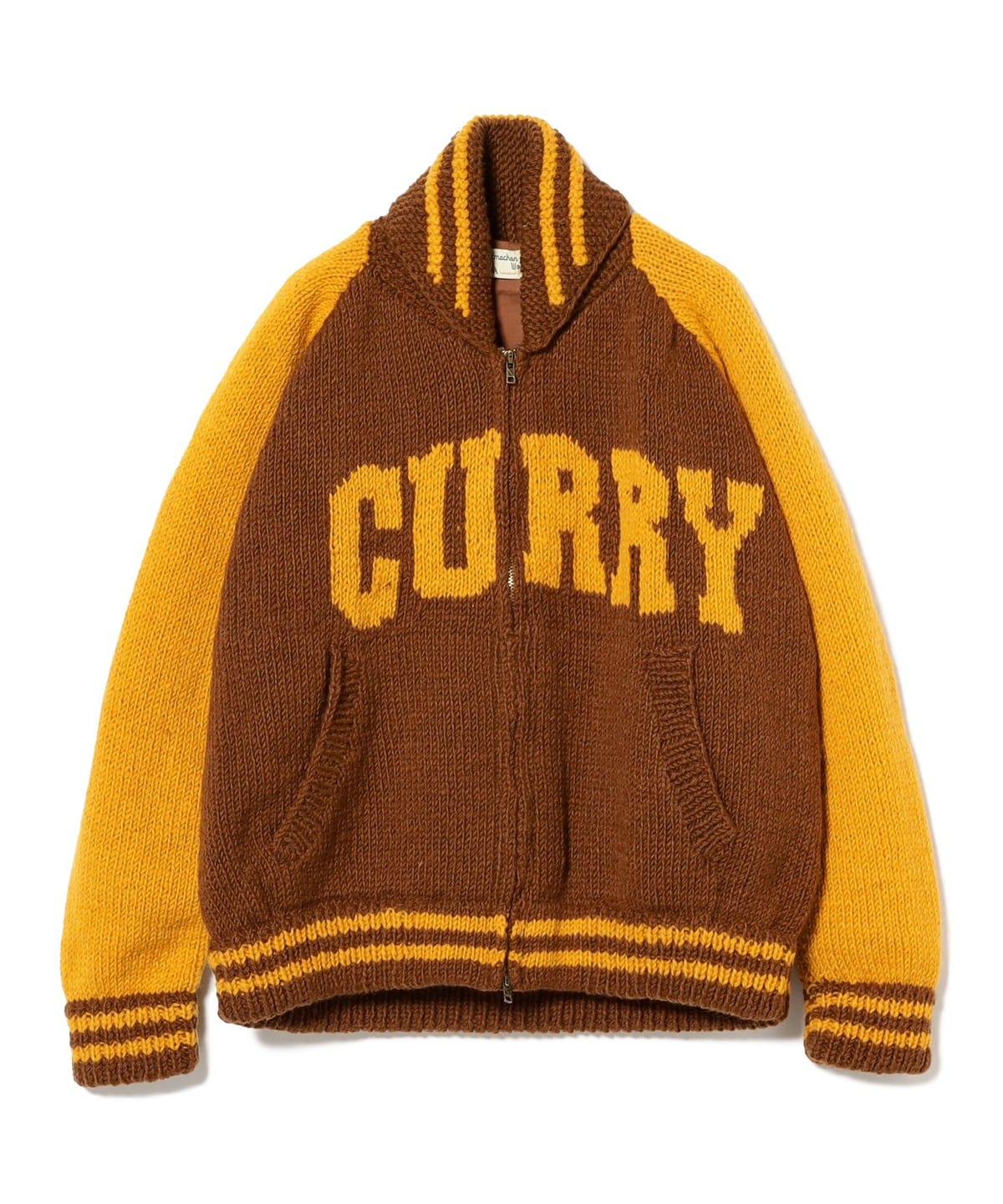 MacMahon Knitting Mills マクマホン ニッティング ミルズ / Knit Sutajan-CURRY ブルゾン MEN BROWN/YELLOW ONE SIZE MacMahon Knitting Mills マクマホン ニッティング ミルズ / Knit Sutajan-CURRY ブルゾン MEN BROWN/YELLOW ONE SIZE