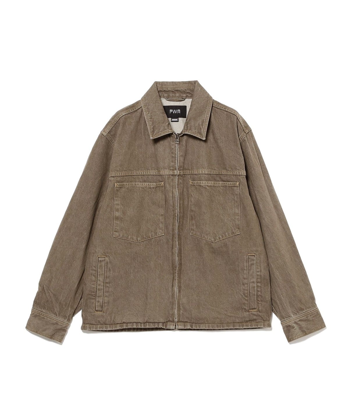 PWA プア / DENIM ZIP-UP JKT ブルゾン MEN KHAKI L PWA プア / DENIM ZIP-UP JKT ブルゾン MEN KHAKI L