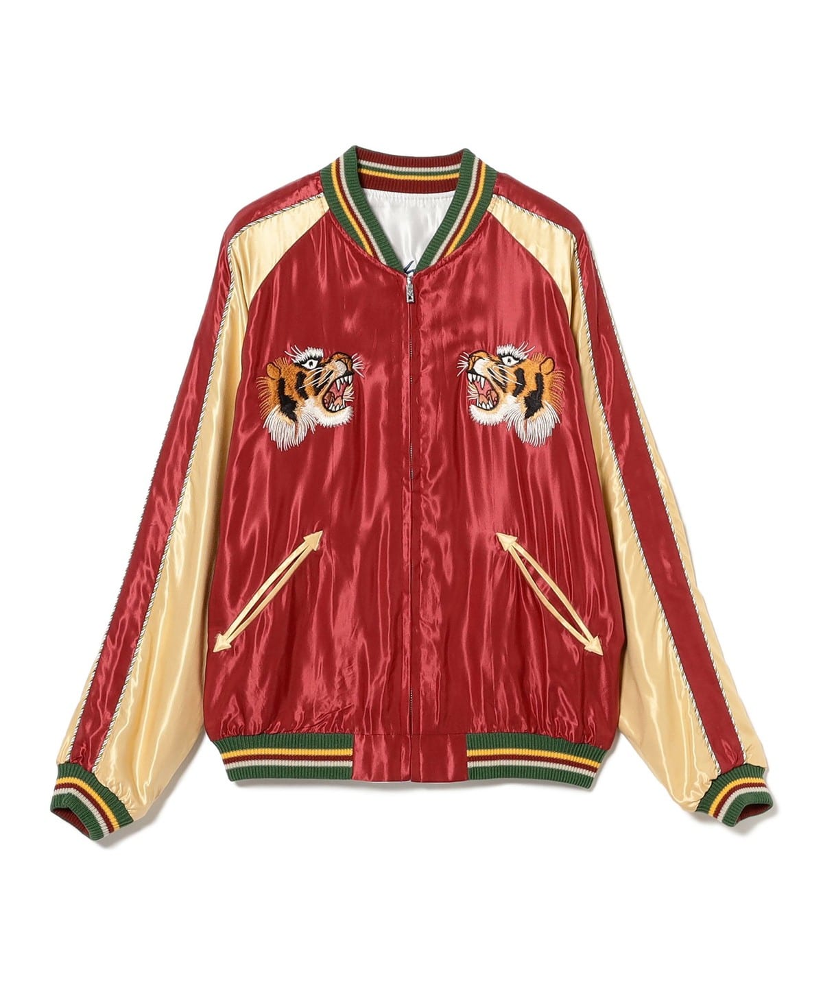 テーラー東洋 テーラートウヨウ / Acetate Souvenir Jacket "WHITE TIGER" × "GOLD DRAGON" ブルゾン MEN 170 RED L テーラー東洋 テーラートウヨウ / Acetate Souvenir Jacket "WHITE TIGER" × "GOLD DRAGON" ブルゾン MEN 170 RED L