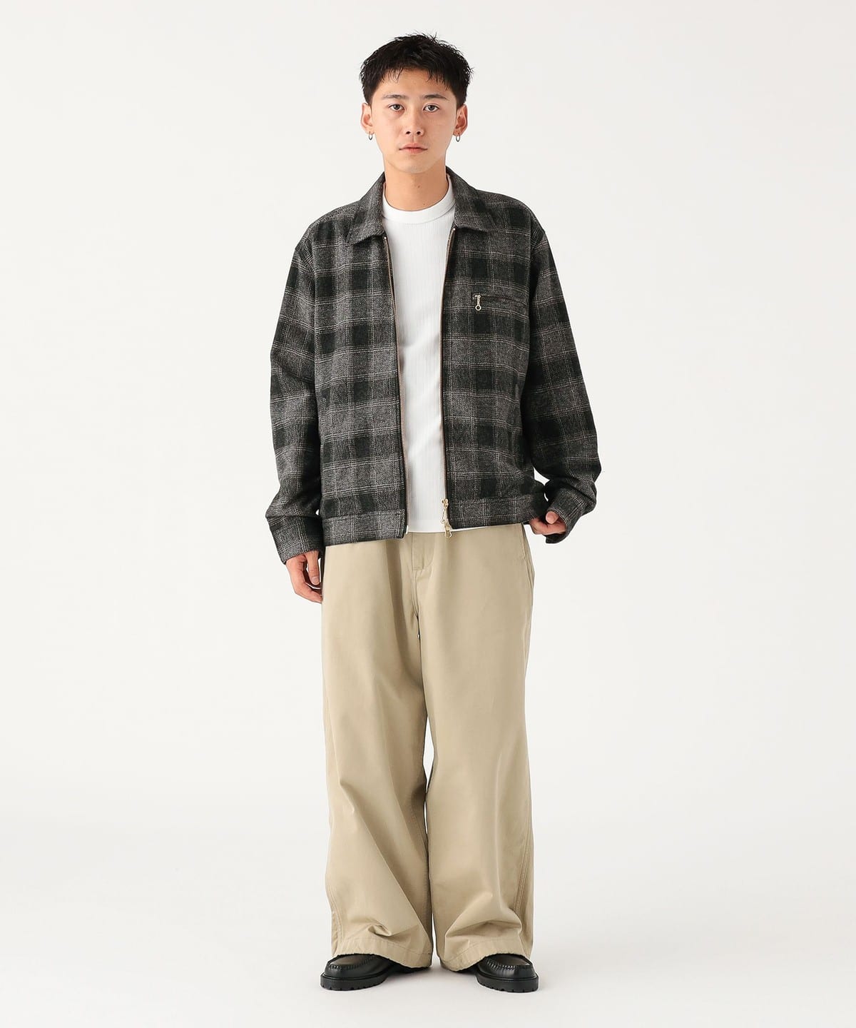 BEAMS×UNIVERSAL OVERALL チェックトラックジャケット BEAMS (BEAMS) [Special order] UNIVERSAL OVERALL / Check Truck