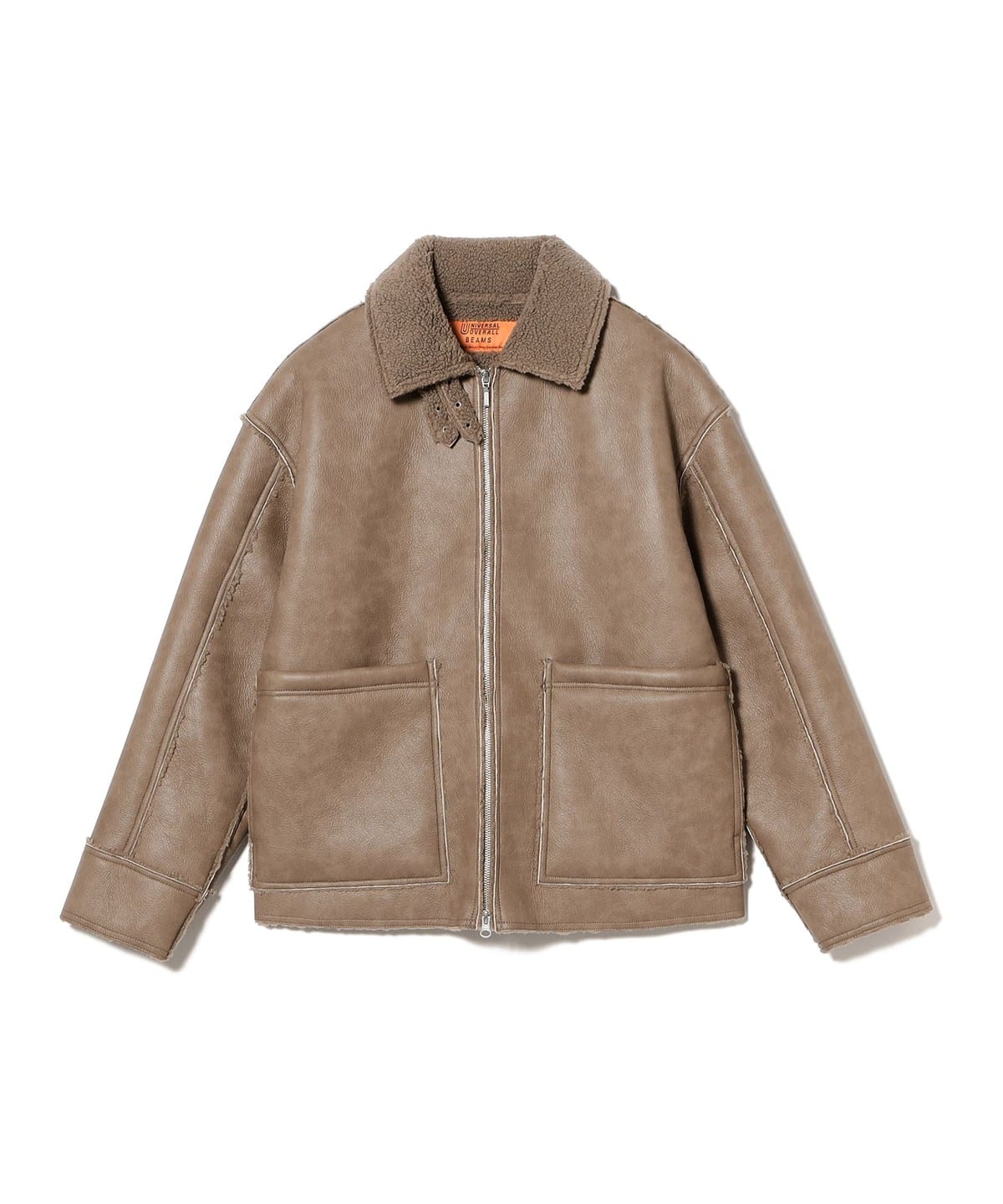 yʒzUNIVERSAL OVERALL jo[TI[o[I[ / Synthetic leather Jacket u] MEN BROWN L