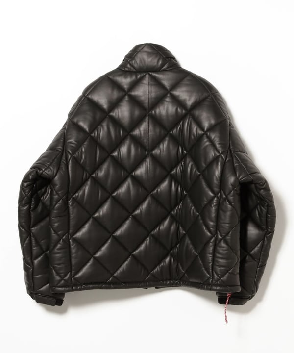 美品/XL相当✨ビームス スタジャン 高級牛革切り替え キルティング 極