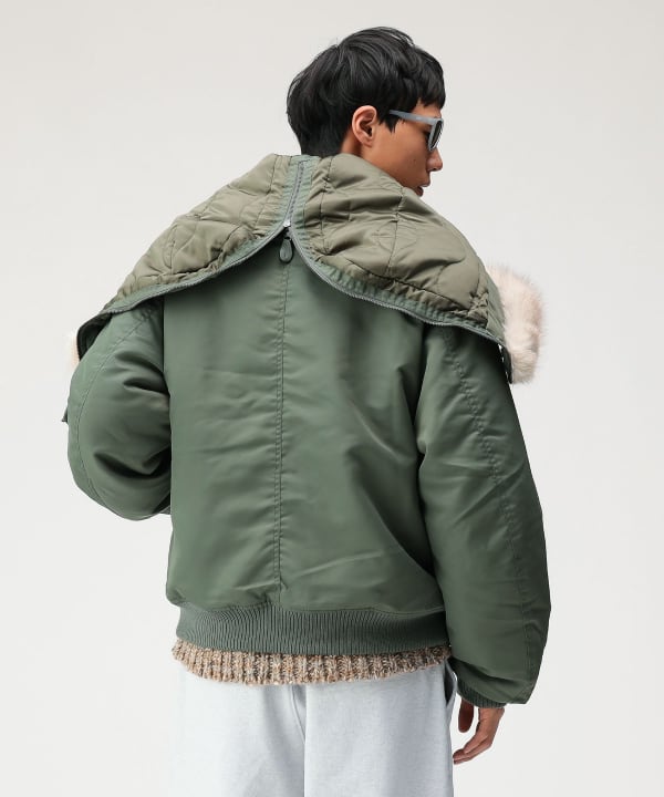 ジャケット・アウター beams flight jacket n2b green M Y2K BEAMS（ビームス）【別注】WILD THINGS / N-2B Jacket（ブルゾン