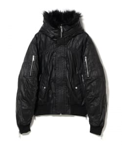 RACER WORLDWIDE / Black Waxed Aviator Bomber