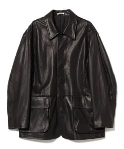 AURALEE / TEXTURED LAMB LETHER BLOUSON