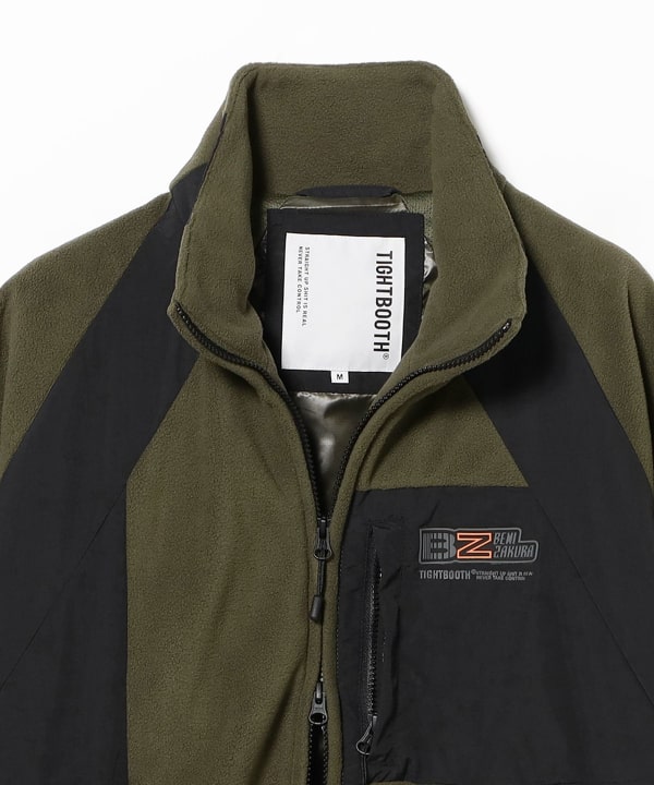 TIGHTBOOTH PRODUCTION / NYLON PANEL FLEECE JKT - 紅桜