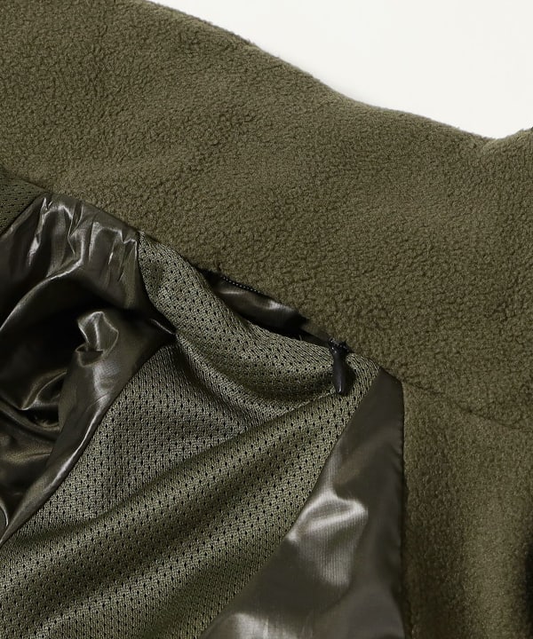 TIGHTBOOTH PRODUCTION / NYLON PANEL FLEECE JKT - 紅桜