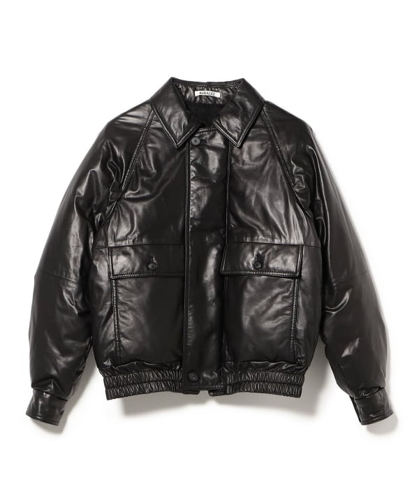 AURALEE / FINE CALF LEATHER DOWN BLOUSON
