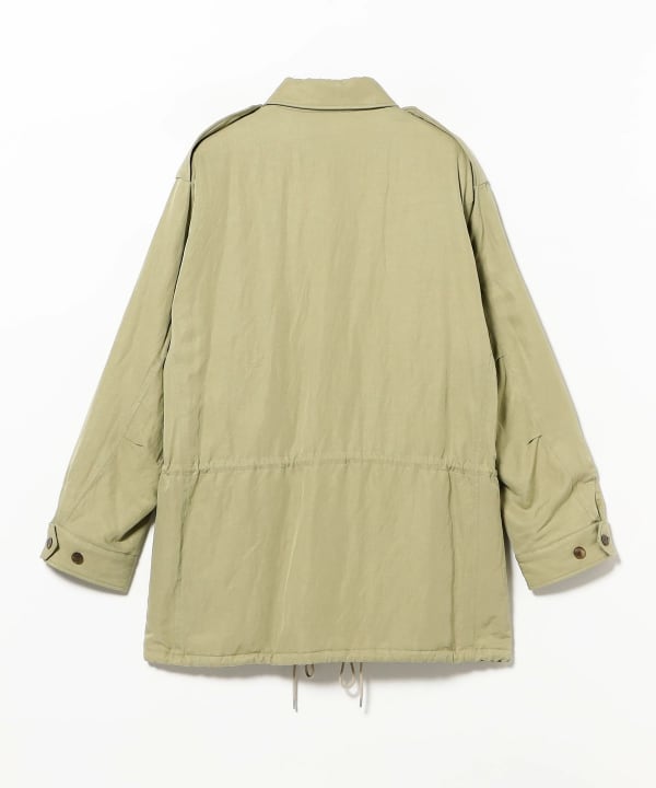 AURALEE / BRUSHED SILK LINEN SATIN PADDED MILITARY BLOUSON