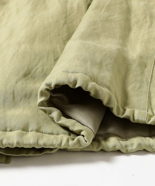 AURALEE / BRUSHED SILK LINEN SATIN PADDED MILITARY BLOUSON