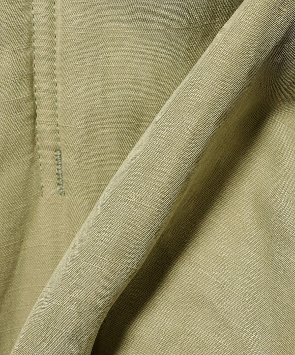 AURALEE / BRUSHED SILK LINEN SATIN PADDED MILITARY BLOUSON
