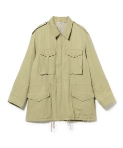 AURALEE / BRUSHED SILK LINEN SATIN PADDED MILITARY BLOUSON