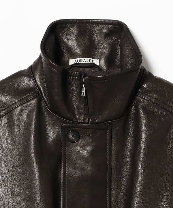 AURALEE / TEXTURED LAMB LEATHER BLOUSON
