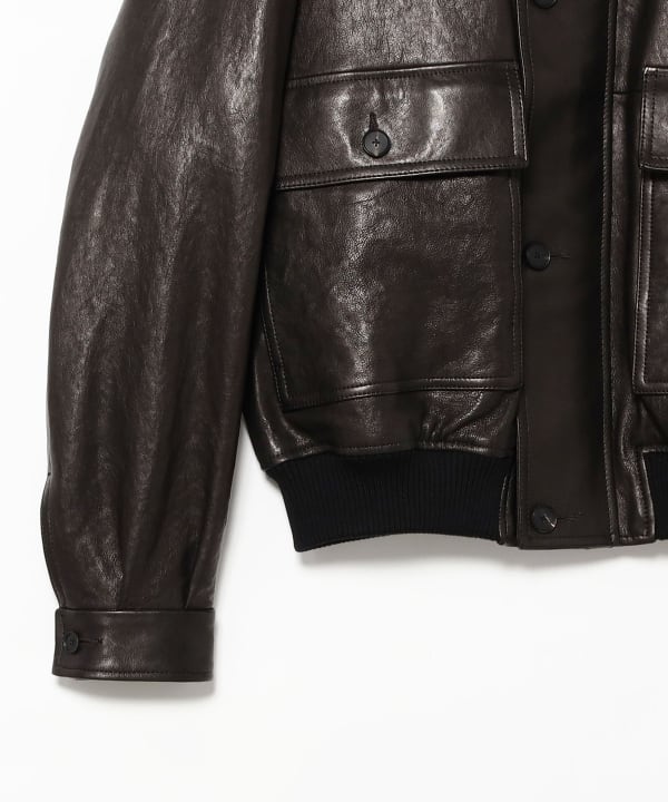 AURALEE / TEXTURED LAMB LEATHER BLOUSON