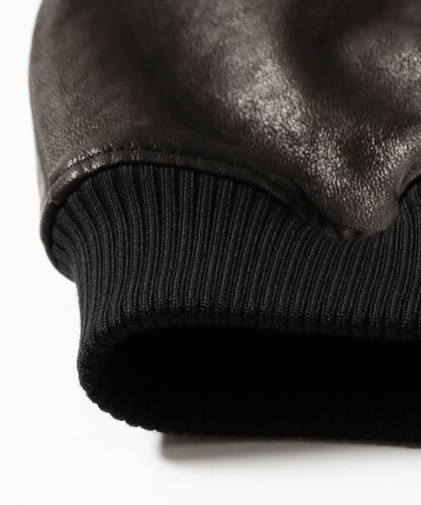 AURALEE / TEXTURED LAMB LEATHER BLOUSON