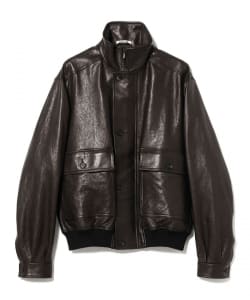 AURALEE / TEXTURED LAMB LEATHER BLOUSON