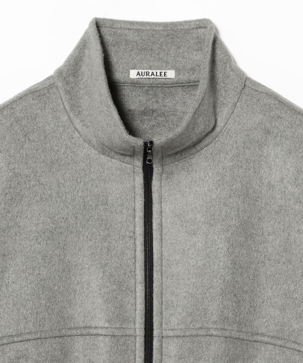 AURALEE / PURE SILK COMFORT FLEECE ZIP BLOUSON