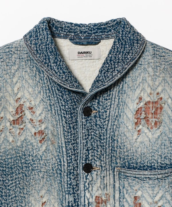 DAIRIKU / "BORO" DENIM SHAWL COLLAR JACKET