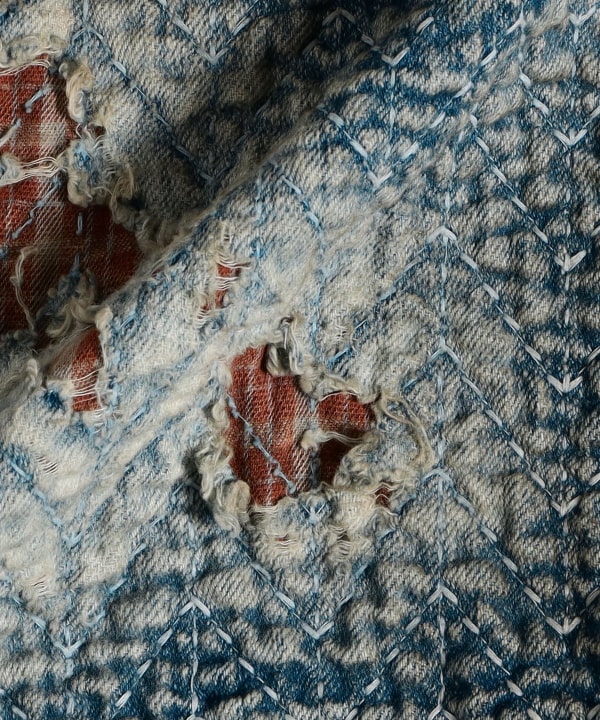 DAIRIKU / "BORO" DENIM SHAWL COLLAR JACKET