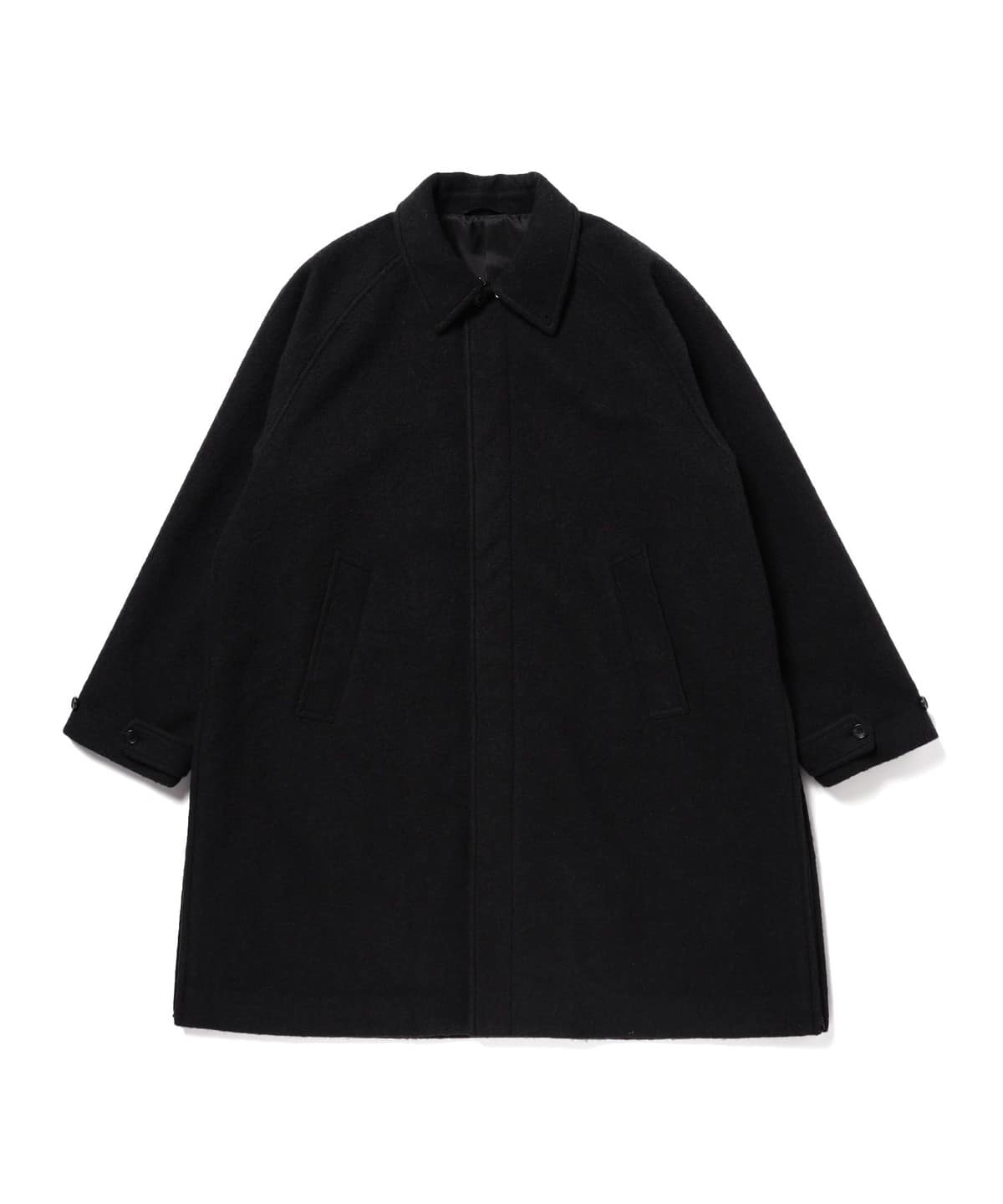 【智大】BEAMS LIGHTS ステンカラーコート ブラック BEAMS（ビームス）フリース ステンカラーコート（コート ステンカラー
