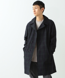 ▲THE NORTH FACE PURPLE LABEL × BEAMS / 別注 ステンカラーコート (ブラックウォッチ)