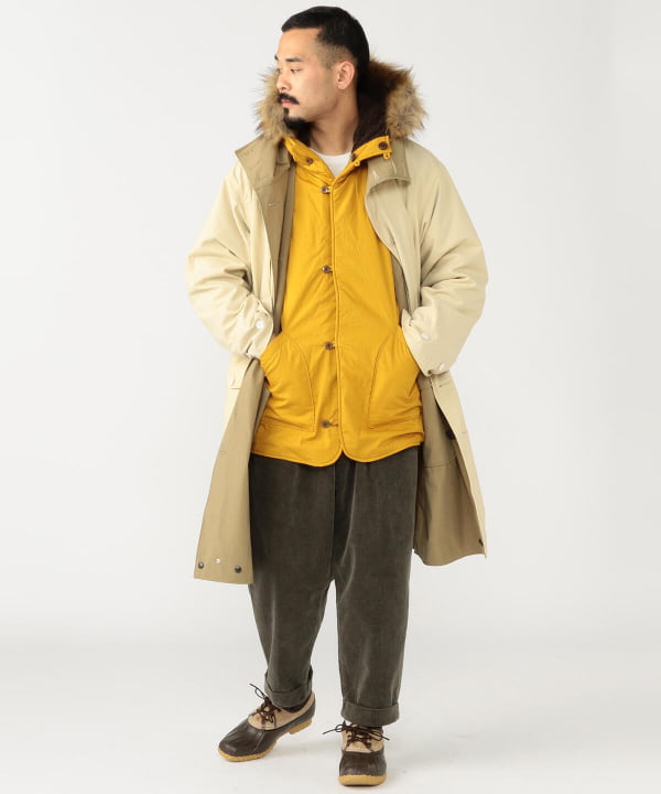 新品】BEAMS ミリタリー リバーシブルパーカ カーキ×ベージュ S