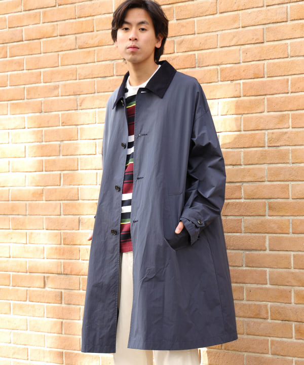 Traditional weatherwearデニム調バルカラーコート ネイビー - アウター