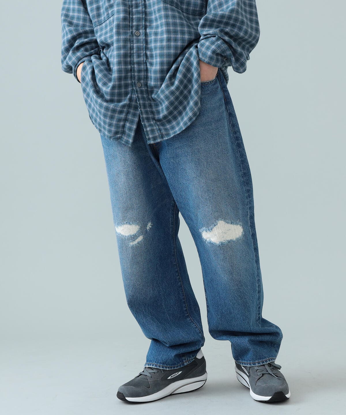 BEAMS ビームス / ダメージ ワイドデニム パンツ MEN USED INDIGO S BEAMS ビームス / ダメージ ワイドデニム パンツ MEN USED INDIGO S