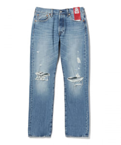 ▲LEVI’S(R) / 501（R）ジーンズ ミディアムインディゴ DESTRUCTED