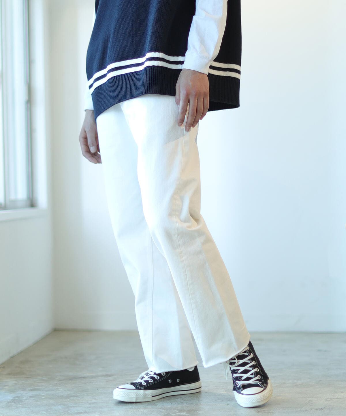 BEAMS [BEAMS] BEAMS / Skew cut-off denim pants (pants denim