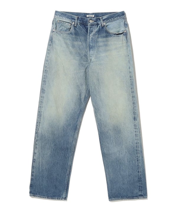 AURALEE / SELVEDGE FADED HEAVY DENIM WIDE PANTS