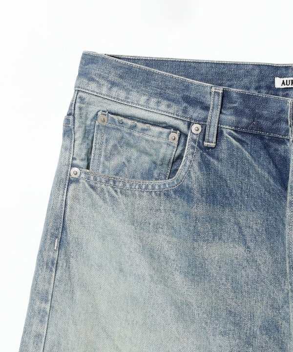 AURALEE / SELVEDGE FADED HEAVY DENIM WIDE PANTS