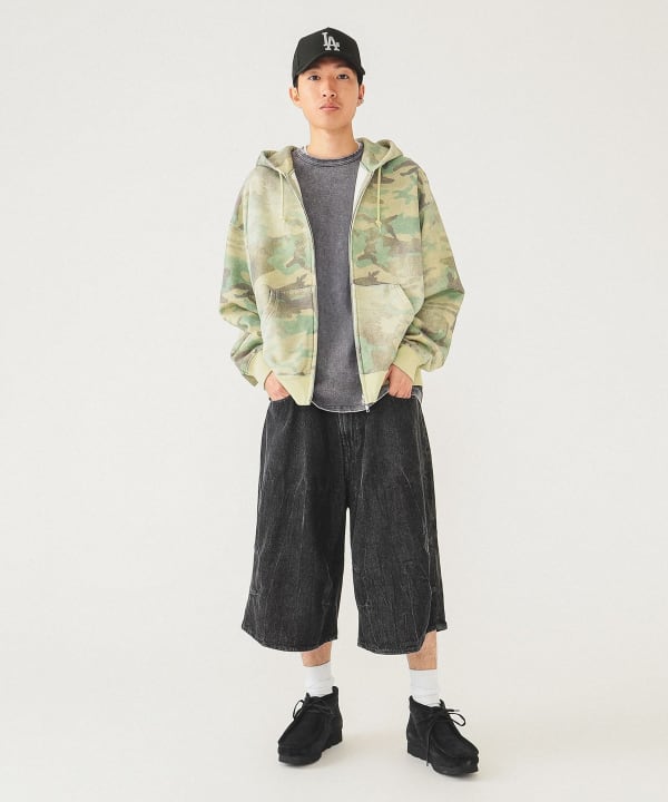 BEAMS 5 BEAMS pocket quarter-length wide denim (pants, denim