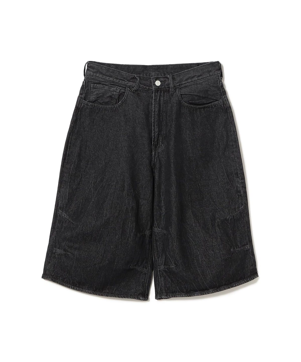 5ポケット クウォーターレングス ワイドデニム パンツ MEN BLACK M 5ポケット クウォーターレングス ワイドデニム パンツ MEN BLACK M