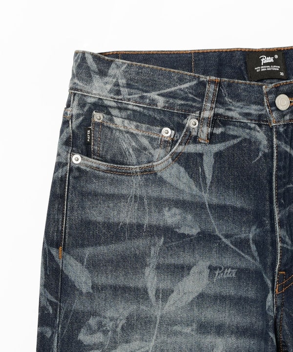 BEAMS PATTA / BEAMS Laser Print Denim Pants (pants, denim