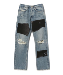 DAIRIKU / Painted & Leather Patch "Slim" Denim Pants